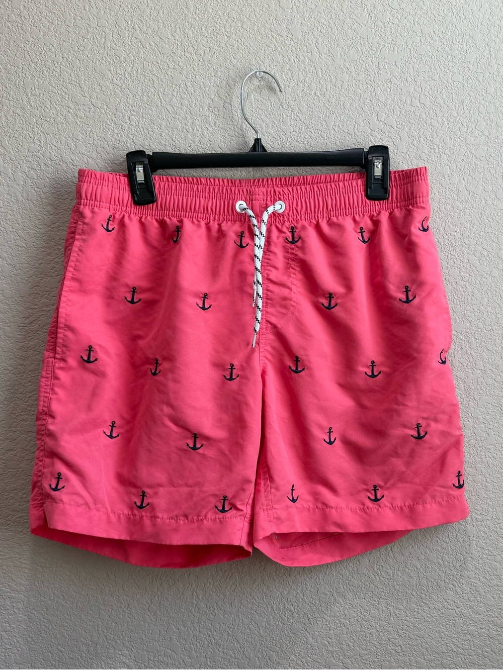maamgic Mens Swim Trunks Quick Dry Swim Shorts - Coral Anchor Print